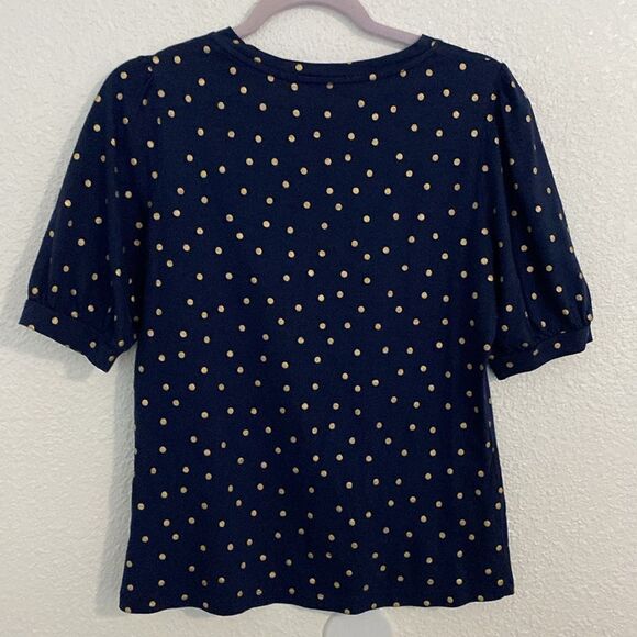 Boden- navy and gold polka dot classic tee- Size 4 (small) - Picture 6 of 6